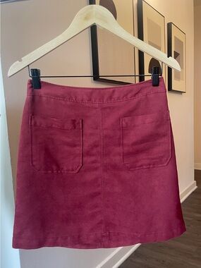 Sanctuary - Red Faux Suade A-Line Pocket Skirt